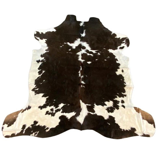 BLACK, BROWN & WHITE TRICOLOR NATURAL COWHIDE RUG  5X6FT