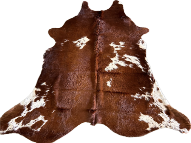 RED AND WHITE NATURAL COWHIDE 5x6ft