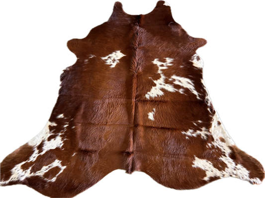 RED AND WHITE NATURAL COWHIDE 5x6ft